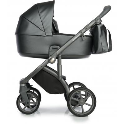 Коляска 2в1 Roan Bass Next Pearl Dark Grey (Екошкіра)