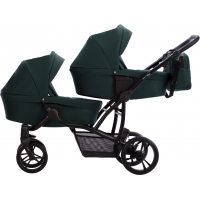 Коляска 2в1 для двійні Bebetto B 42 25 Темно-зелений