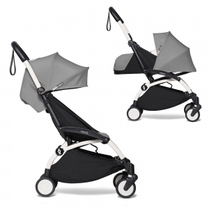Коляска 2в1 BABYZEN YOYO² з люлькою Bassinet Grey / Серый (белая рама) 