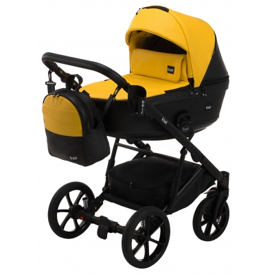 Коляска 2в1 Bair Kiwi BK-63/15 Жовтий - Чорний (екошкіра)