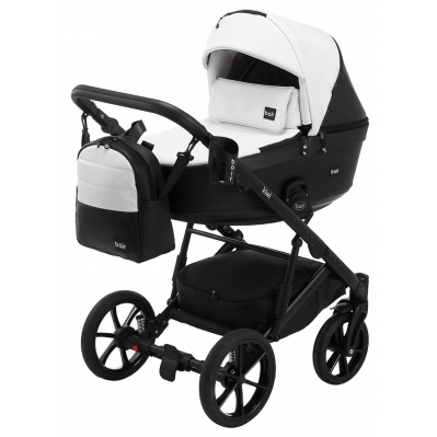 Коляска 2в1 Bair Kiwi BK-51/15 Білий - Чорний (екошкіра) Коляска 2в1 Bair Kiwi BK-51/15 Білий - Чорний (екошкіра)