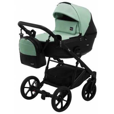 Коляска 2в1 Bair Kiwi BK-8/15 М'ятний - Чорний (екошкіра)