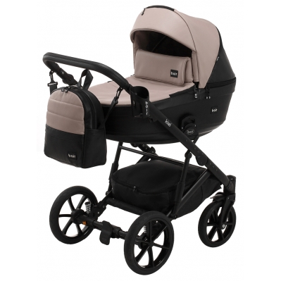 Коляска 2в1 Bair Kiwi BK-18/15 Капучино - Чорний (екошкіра) Коляска 2в1 Bair Kiwi BK-18/15 Капучино - Чорний (екошкіра)