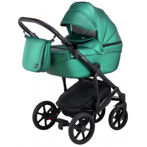 Коляска 2в1 Bair Polo (Black) 29 Зеленый перламутр (экокожа) 