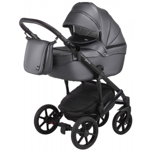 Коляска 2в1 Bair Polo (Black) 33 Графит перламутр (экокожа) 
