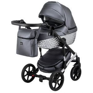 Коляска 2в1 Bair Star (Silver) 33S Графит перламутр, экокожа 