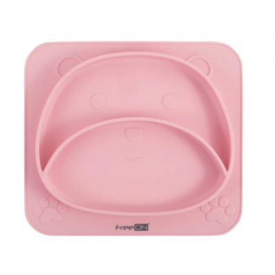 Силіконова тарілка FreeON Bear рожева Силіконова тарілка FreeON Bear рожева