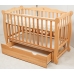 Дитяча кроватка ТМ Гойдалка NATALI маятник з шухлядою Бук