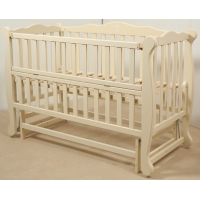 Дитяча кроватка ТМ Гойдалка NATALI з маятником та відкидною боковиною Слонова кістка