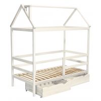 Дитяча кроватка ТМ Гойдалка TERRY з шухлядою (бук) Біла