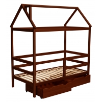 Дитяча кроватка ТМ Гойдалка TERRY з шухлядою (бук) Горіх