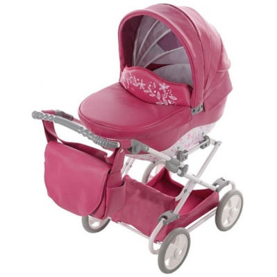 Коляска для ляльок Junama Sunline Mini 04 Малинова Коляска для ляльок Junama Sunline Mini 04 Малинова